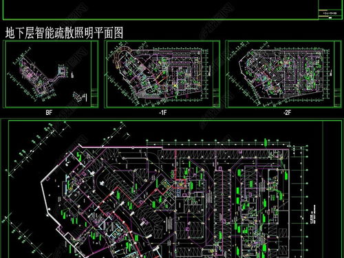 五星級(jí)酒店消防智能疏散照明設(shè)計(jì)施工圖平面圖下載